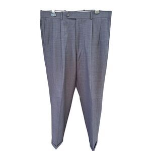 Alan Flusser Golf Pants Mens 36X30  Pleated Cuffed Gray Office Golf Dress